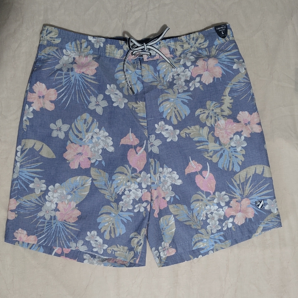 Daniel Cremieux Tropical Floral Swim Shorts - Blue and Pink